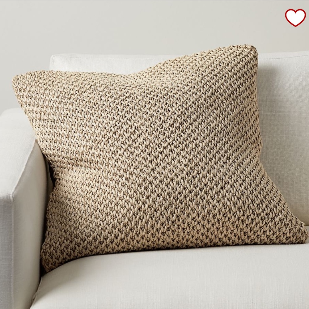 Pottery Barn Stonewashed Handknit Pillow